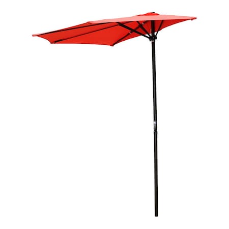 International Caravan 9 ft. Half Round Wall Hugger Umbrella, Tangerine Dream YF-1147-2.7M-TD
